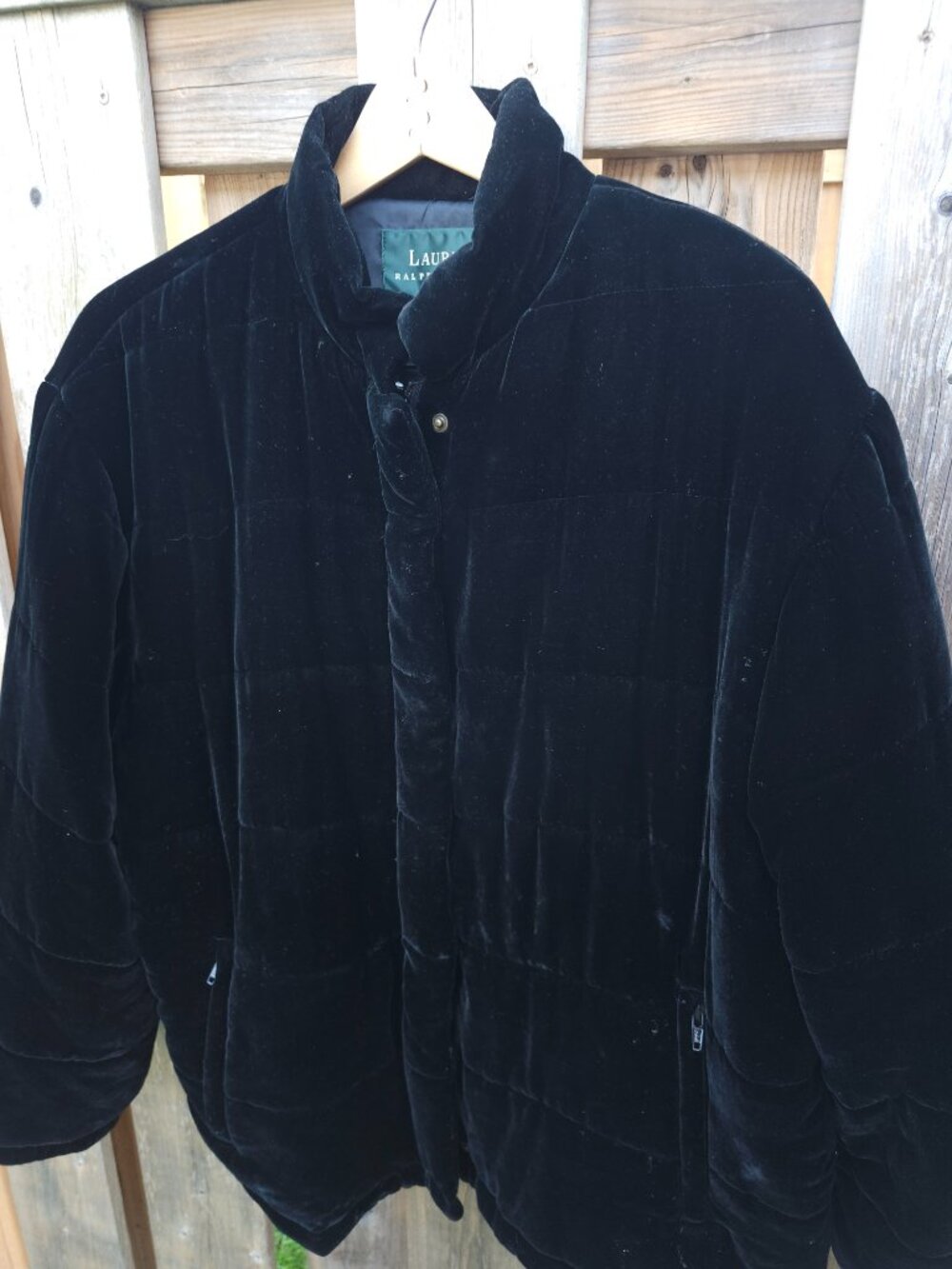 LAUREN RALPH LAUREN Black Velvet Jacket Black Silk Blend Coat Size Small SILK 1X